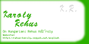 karoly rehus business card